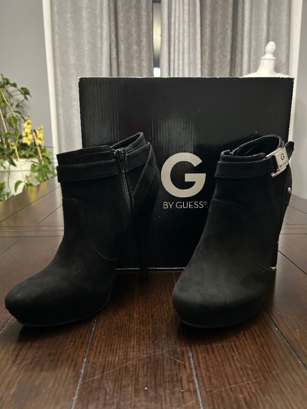 Guess Black High Heel Ankle Boot.